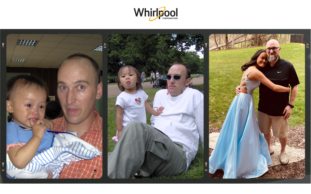 Cean-Ari_BeWell Whirlpool employee Cean Burgeson and daughter, from adoption to her prom
