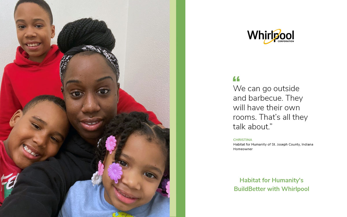 Christina and family, new Habitat for Humanity homeowners in Indiana
