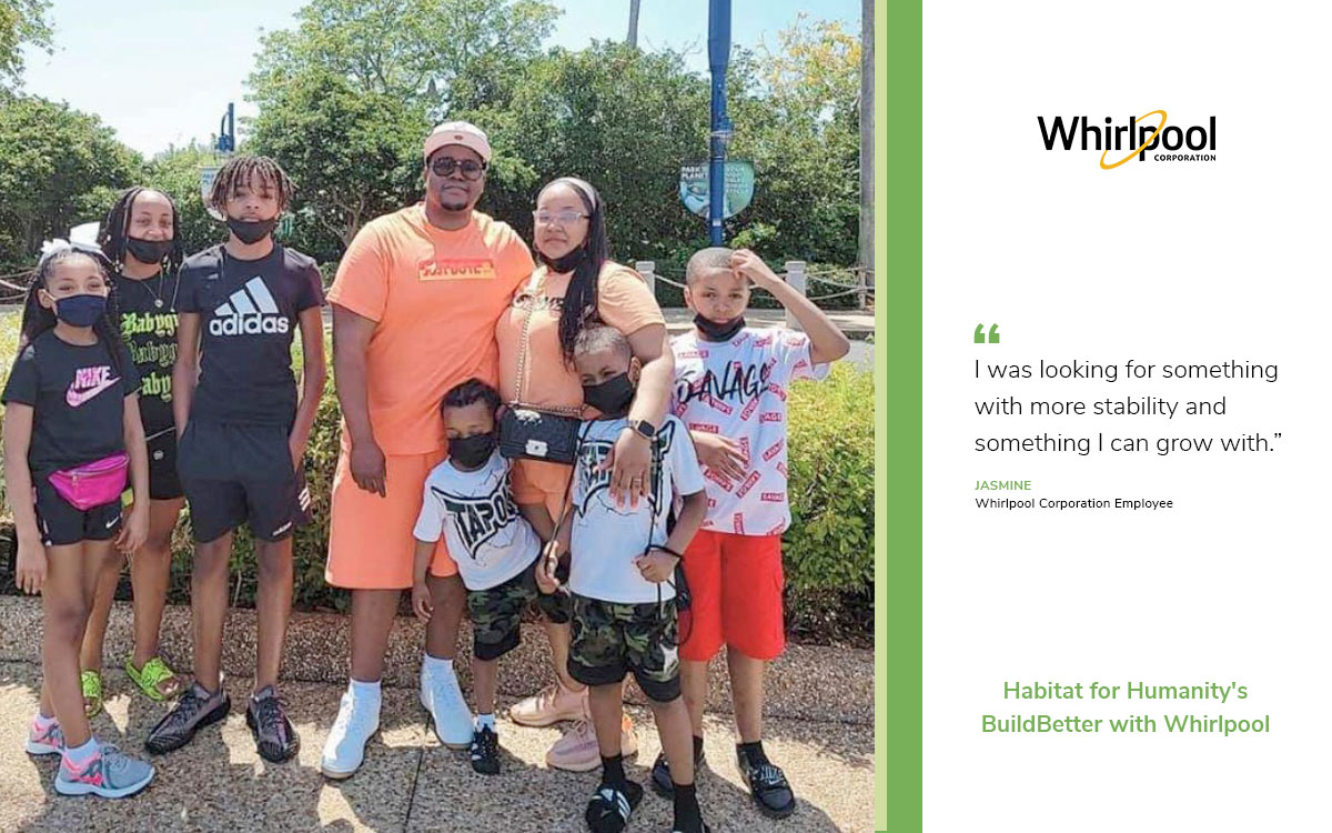 Whirlpool Corp employee Jasmine and her smiling family