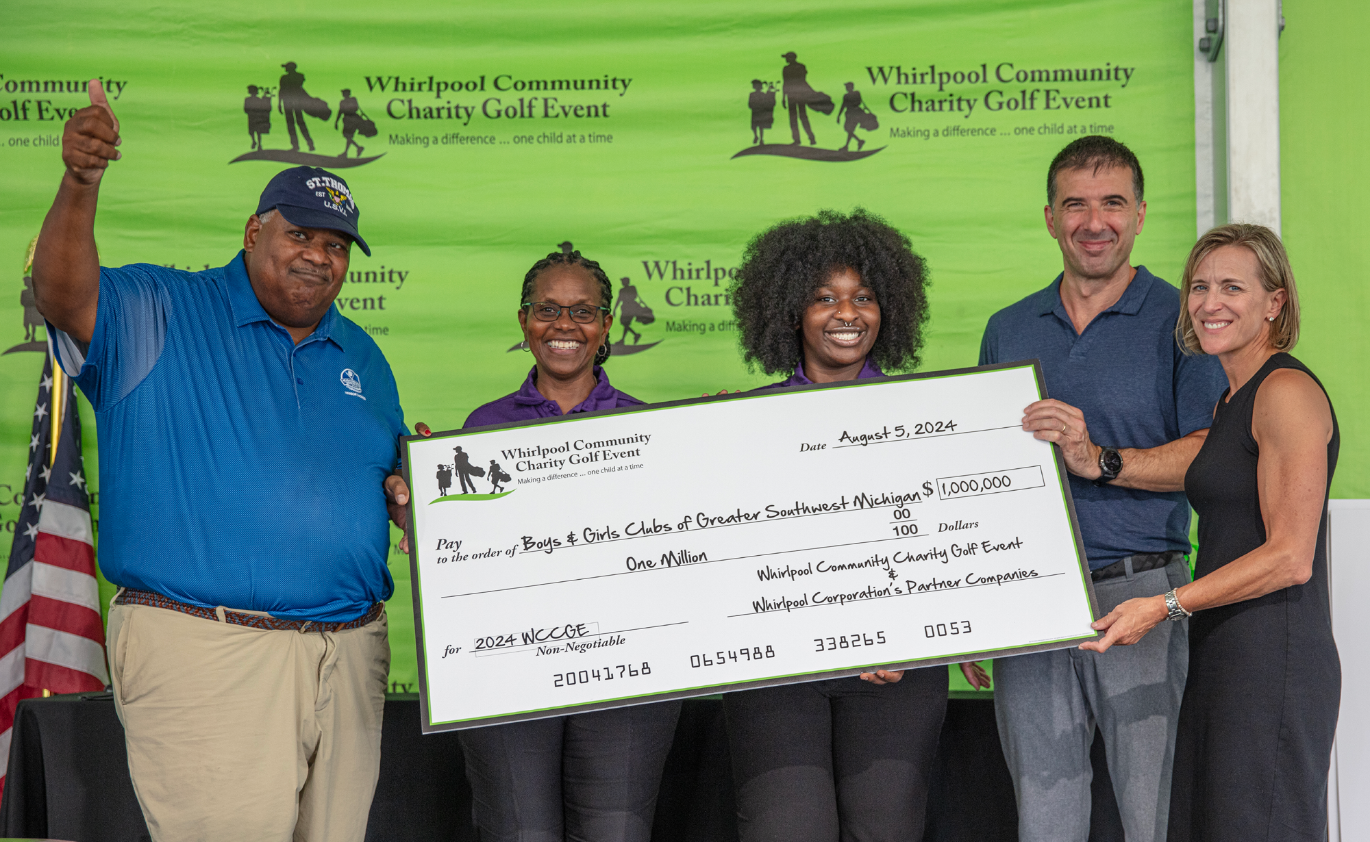 Whirlpool Communitiy Charity Golf Event check image from 2023 Whirlpool Communitiy Charity Golf Event check image from 2023