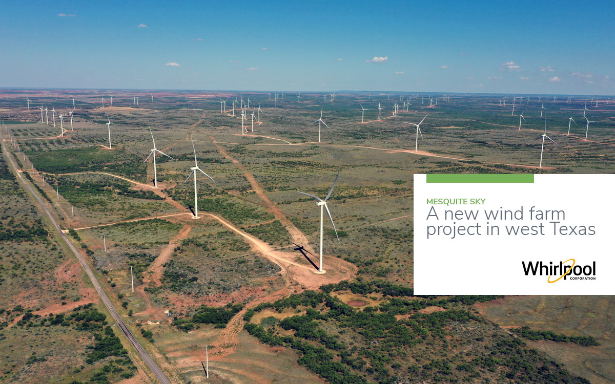 Th Mesquite Sky wind farm in Texas stretches miles